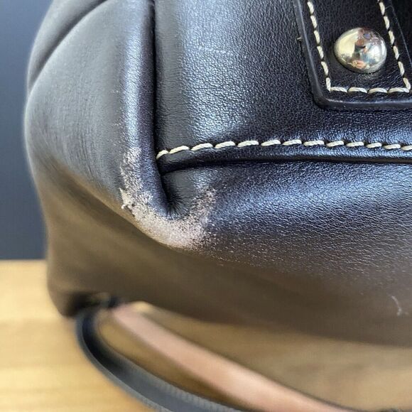 Dooney and Bourke Portofino Grommet Shopper Brown Clean SEE Gold Hardware - Picture 8 of 16